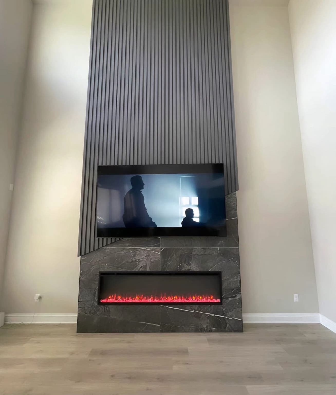 New gypsum board partition walls with metal stud framing and proper insulation installation