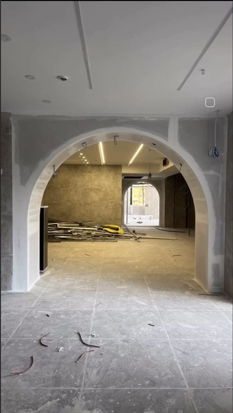 Compact space gypsum board installation with precise measurements and efficient layout