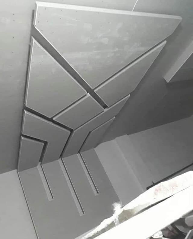 Gypsum board installation incorporating built-in framework and entertainment center integration