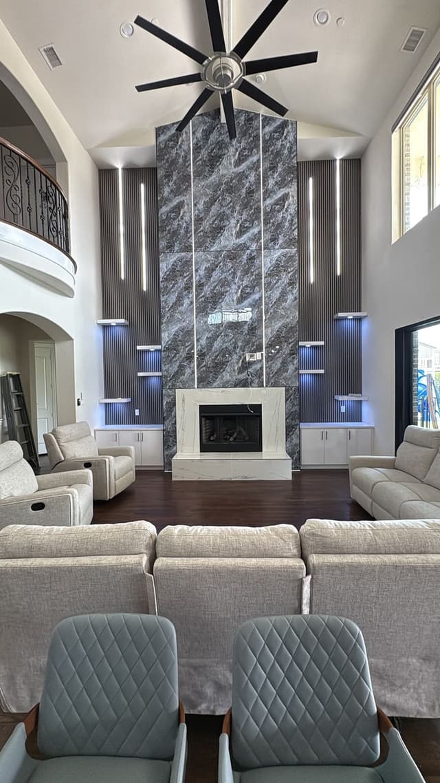 High-end gypsum board installation with premium finishing and smooth surface preparation